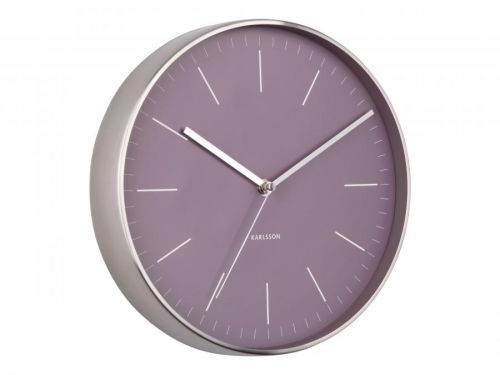 KARLSSON Nástěnné hodiny Minimal – fialová
