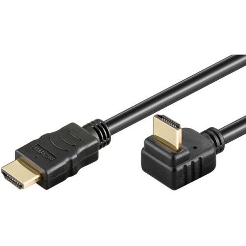 HDMI High Speed+Ethernet kabel, zlacený zahnutý konektor 270° 2m