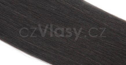 Asijské vlasy zakončené do trubičky odstín 1B Délka: 46 cm; Hmotnost: 0,5 g/pramínek; REMY kvalita