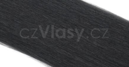 Asijské vlasy zakončené do trubičky odstín 1 Délka: 46 cm; Hmotnost: 0,5 g/pramínek; REMY kvalita