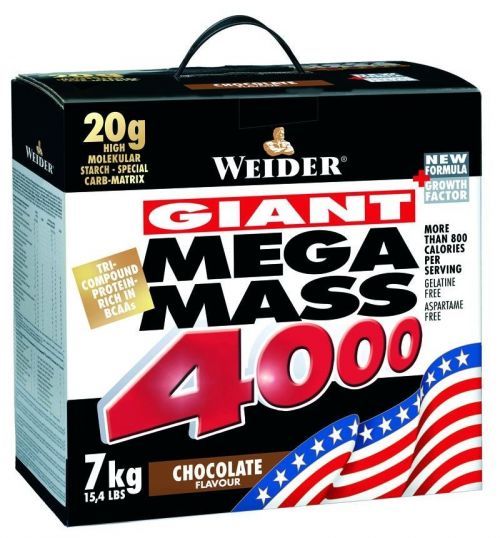 Mega Mass 4000, Gainer, Weider, 3000 g - Jahoda