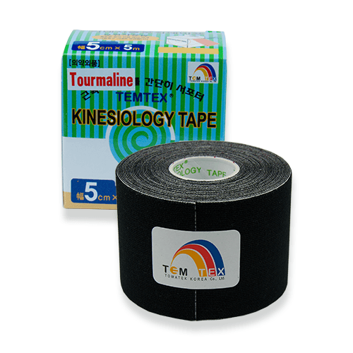 Tejpovací páska TEMTEX Kinesio Tape Tourmaline 5 cm × 5 m černá