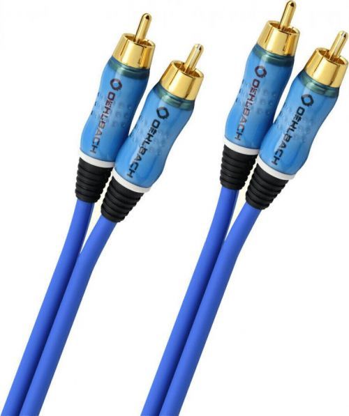 Připojovací kabel Oehlbach, cinch zástr./cinch zástr., modrý, 3 m