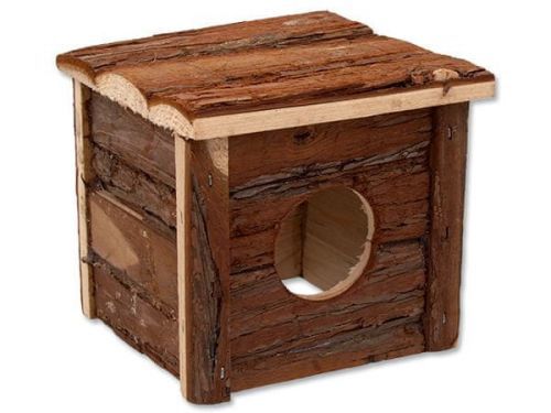 Domek SMALL ANIMAL dřevěný s kůrou  28x18x16cm