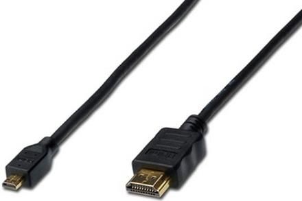 Digitus HDMI High Speed s Ethernetem připojovací kabel HDMI/D na HDMI/A ( standard na micro) ,  1m,