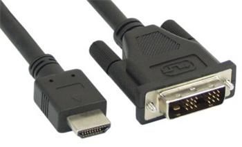 DVI kabel, DVI-D M/ HDMI M, 10m