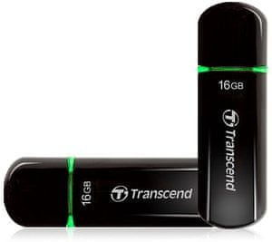 Transcend 16GB JetFlash V600, USB 2.0 flash disk, černo/zelený, vysokorychlostní, Čtení: 32 MB/s, Zá
