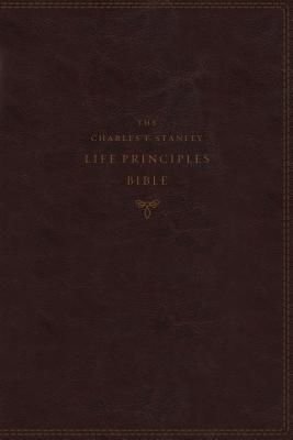 NKJV, Charles F. Stanley Life Principles Bible, 2nd Edition, Leathersoft, Burgundy, Thumb Indexed, Comfort Print - Growing in Knowledge and Understanding of God Through His Word(Leather / fine binding)