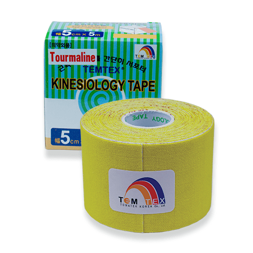 Tejpovací páska TEMTEX Kinesio Tape Tourmaline 5 cm × 5 m žlutá