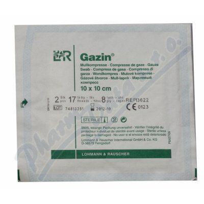 GÁZA hydrofilní skládaná komprese Gazin  Gazin10x10cm/2ks/8vrs