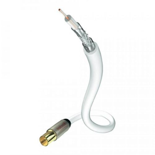 Anténní kabel zásuvka ⇒ vidlice, 75 Ω, > 100 dB, 7,5 m, bílá, Inakustik