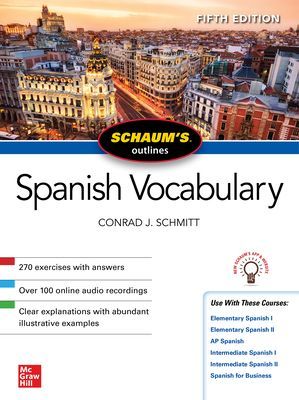 Schaum's Outline of Spanish Vocabulary, Fifth Edition (Schmitt Conrad)(Paperback / softback)