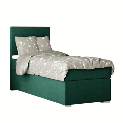 Boxspringová postel, jednolůžko, zelená, 80x200, levá, SAFRA