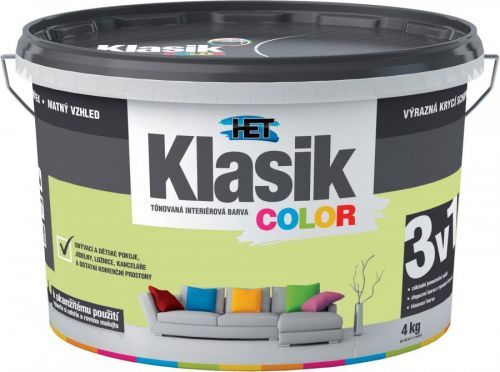 Malba interiérová HET Klasik Color zelený pistáciový, 4 kg