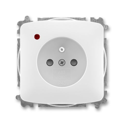 ABB 5599A-A02357 B Tango® Zásuvka jednonásobná s ochranným kolíkem, s clonkami, s ochranou před přepětím, bílá
