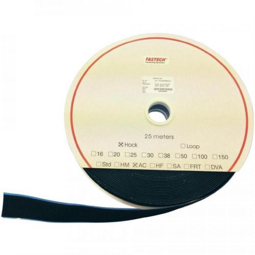 Samolepicí páska na suchý zip (háčky) Fastech T0103099990225, 25 m x 30 mm, černá, 25 m