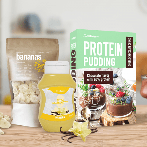 GymBeam Protein Pudding 500 g - double chocolate chunk