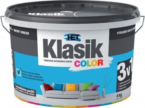 Malba interiérová HET Klasik Color modrý azurový, 4 kg