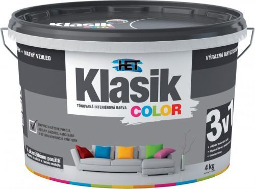 Malba interiérová HETKlasik Color šedý betonový, 4 kg