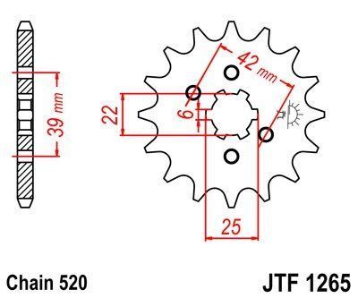 JT Sprockets Řetězové kolečko JTF 1265.12