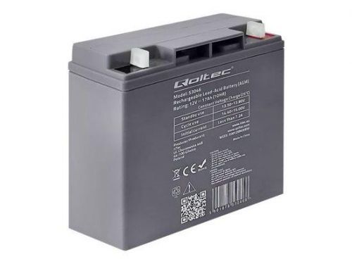 QOLTEC 53046 Qoltec Baterie AGM 12V 17Ah max.255A, 53046