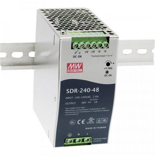 Síťový zdroj na DIN lištu Mean Well SDR-240-48 48 V/DC 5 A 240 W 1 x