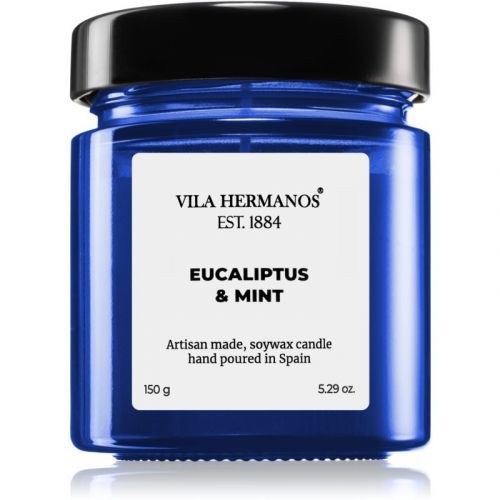 Vila Hermanos Apothecary Cobalt Blue Eucalyptus & Mint vonná svíčka 150 g