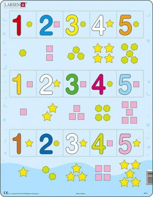 Puzzle MAXI - Čísla 1-5 s grafickými znaky/15 dílků - neuveden
