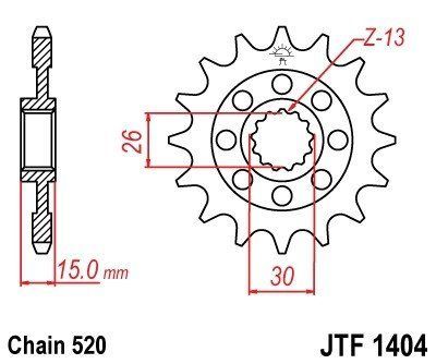 JT Sprockets Řetězové kolečko JTF 1404.17