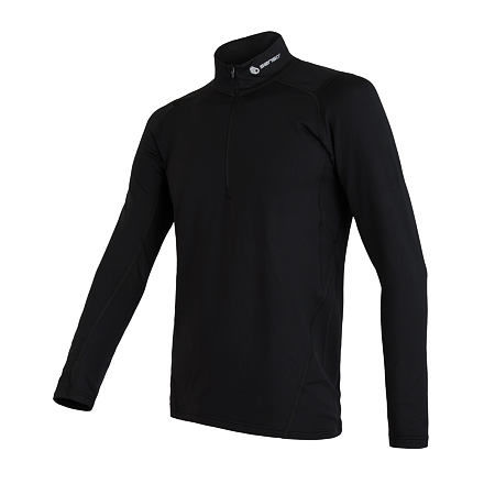 SENSOR THERMO - pánské triko, dl.rukáv, zip, černá - velikost S