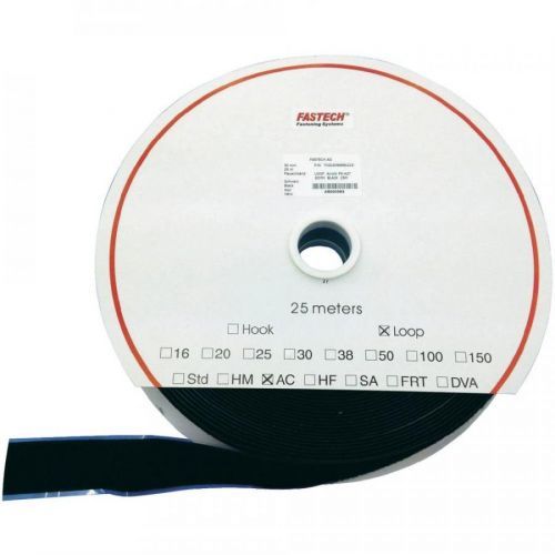 Samolepicí páska na suchý zip (plyš) Fastech T0205099990225, 25 m x 50 mm, černá, 25 m
