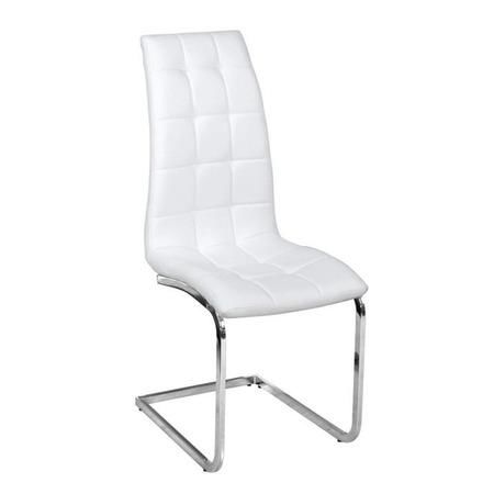 Jídelní židle, ekokůže bílá / chrom, DULCIA Tempo Kondela