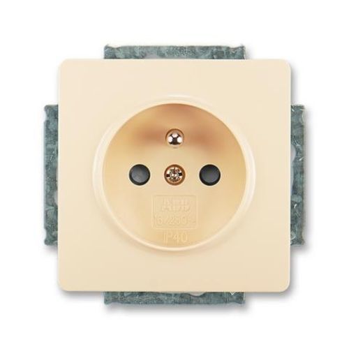 ABB 5518G-A02359 C1 Swing®, Swing®L Zásuvka jednonásobná s ochranným kolíkem, s clonkami, krémová