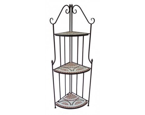 Rohový regál Mosaic, černý/červený