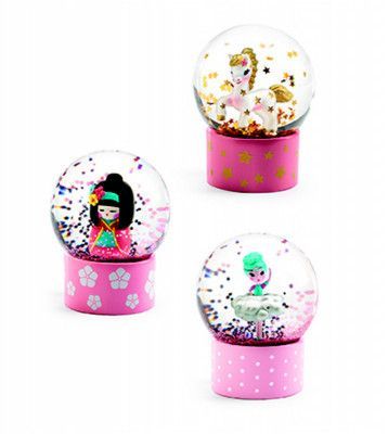 Mini sněhová koule - Baletka, jednorožec a japonečka