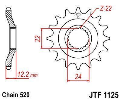 JT Sprockets Řetězové kolečko JTF 1125.17