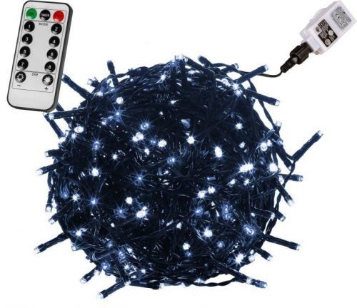 VOLTRONIC® Vánoční LED osvětlení 5 m - studená bílá 50 LED + ovladač - zelený kabel