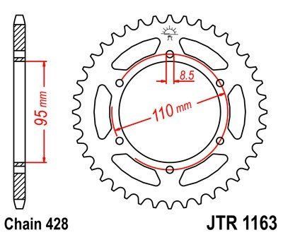JT Sprockets Rozeta JTR 1163.45