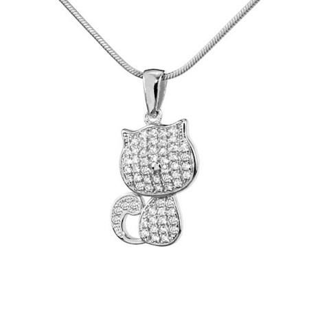 Stříbrný přívěsek kočička  - JJJP0249