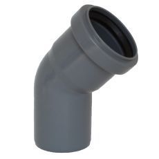 HTB koleno s hrdlem pro odpadní potrubí, DN 50 mm, úhel 45°