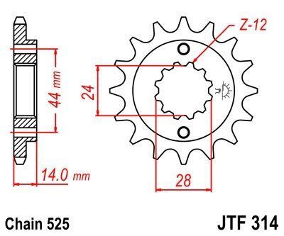JT Sprockets Řetězové kolečko JTF 314.16