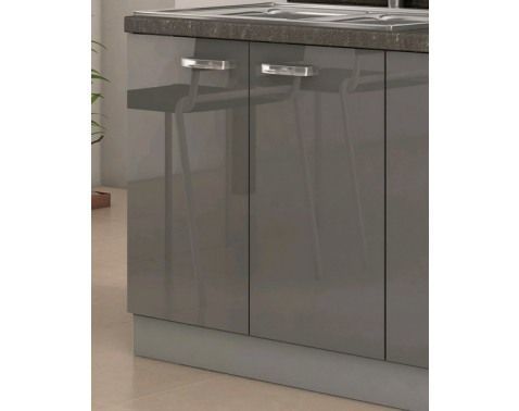 Kuchyňská dřezová skříňka Karmen 80ZL, 80 cm, šedá/krémová