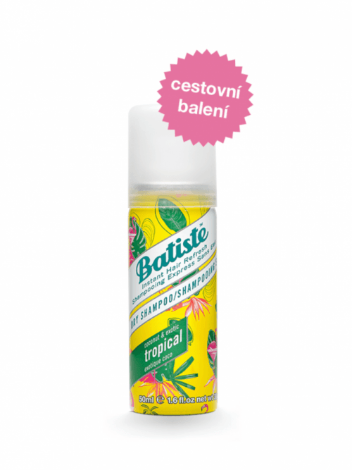 Batiste Suchý šampon na vlasy s vůní tropického ovoce (Dry Shampoo Tropical With A Coconut & Exotic Fragrance) 50 ml