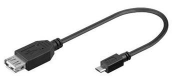 PremiumCord kabelová redukce USB A samice-Micro USB samec 20cm