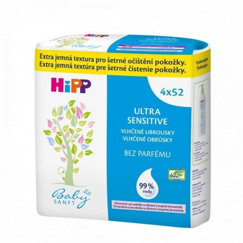HiPP Babysanft Vlhčené ubrousky Ultra Sensitive, 12x52ks