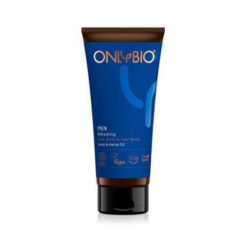 OnlyBio Pánský osvěžující mycí gel na obličej, tělo i vlasy (200 ml)