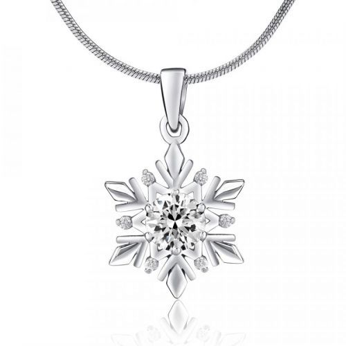 SILVEGO stříbrný přívěsek sněhová vločka se Swarovski® Crystals - JJJP0811