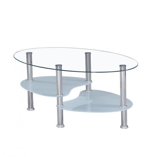 Konferenční stolek, ocel/čiré sklo/mléčné sklá, WAVE NEW Tempo Kondela