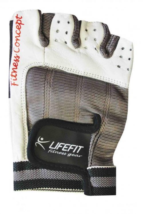 Fitness rukavice LIFEFIT PRO, bílé::velikost: FITNESR-PRO-S