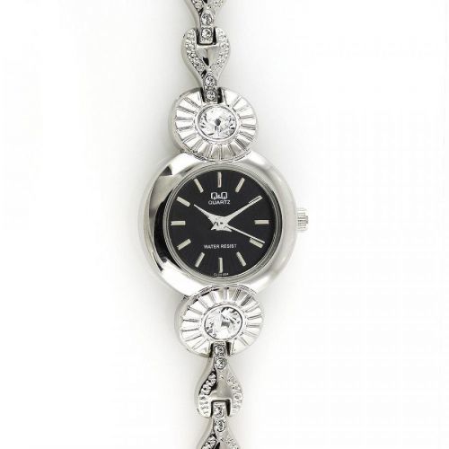 Elegantní dámské hodinky s bílým číselníkem, zdobené broušenými kamínky W02Q.10719 W02Q.10719.A